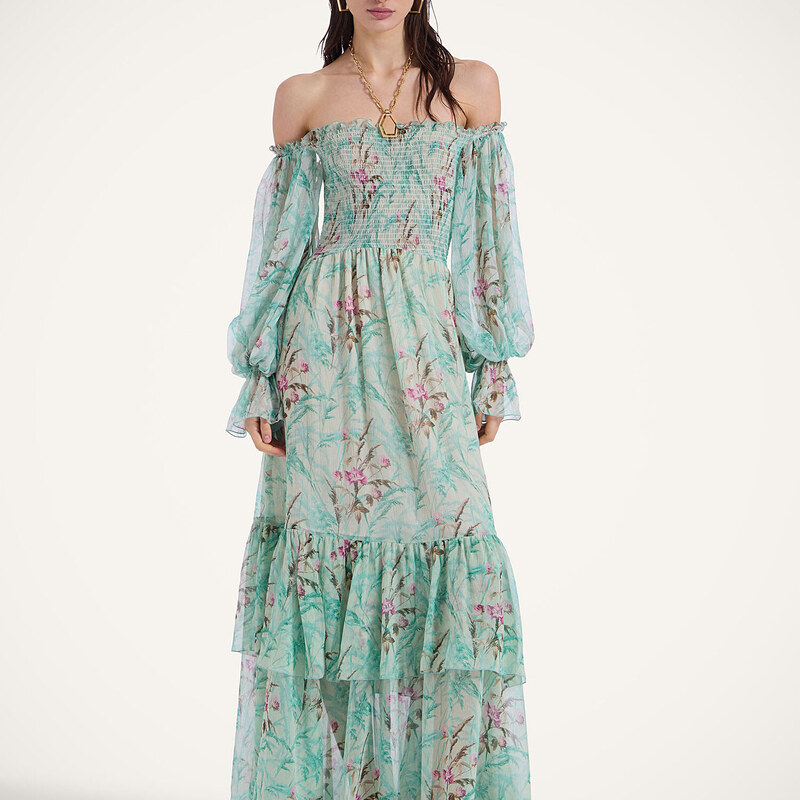 La DoubleJ Dresses gend - Mayflower Dress Heath Mint S 100% Silk