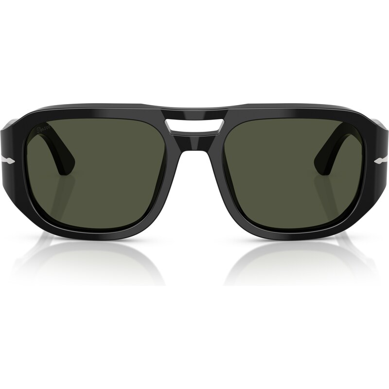 Persol Unisex PO3373S VINCENT 95/31 Occhiali da sole Acetato Nero Verde Pilot Normale
