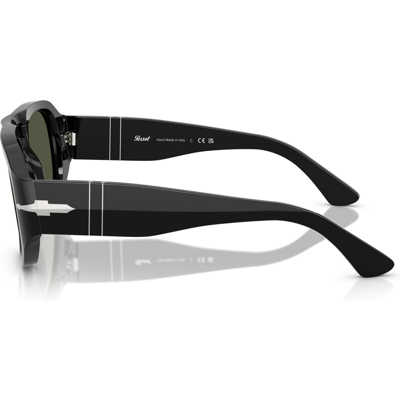 Persol Unisex PO3373S VINCENT 95/31 Occhiali da sole Acetato Nero Verde Pilot Normale