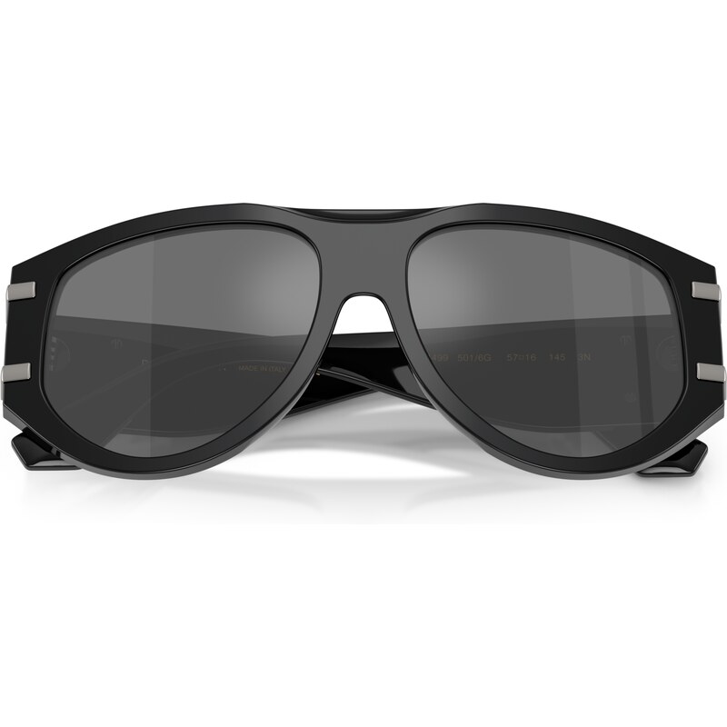 Dolce & Gabbana Donna DG4499 501/6G Occhiali da sole Acetato Nero Grigio Pilot Specchiate