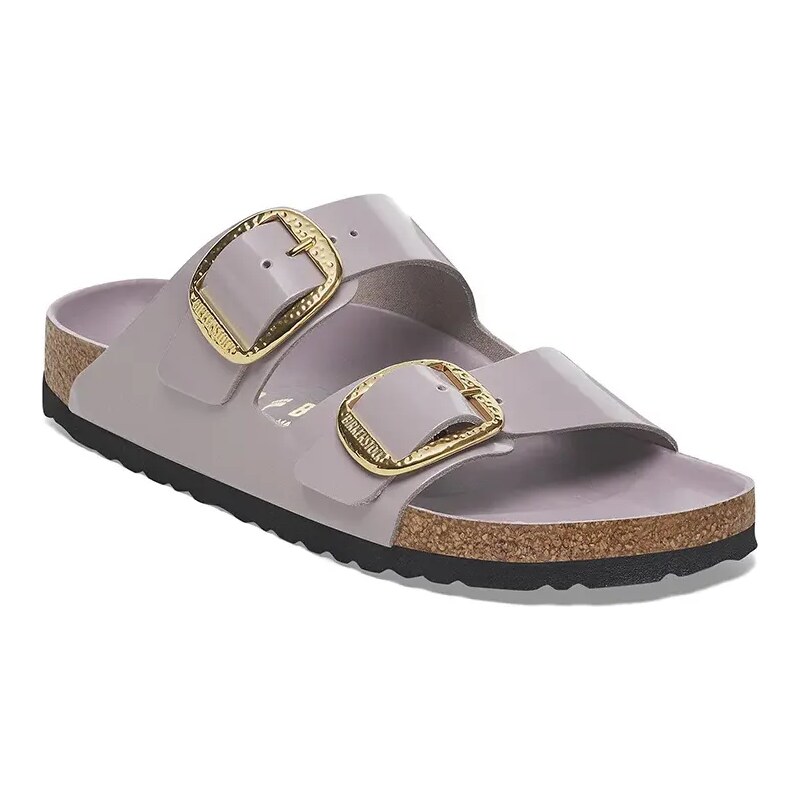 Birkenstock infradito in pelle Arizona Hammered Buckle donna colore violetto 1029762