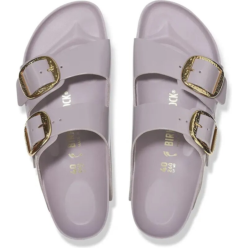 Birkenstock infradito in pelle Arizona Hammered Buckle donna colore violetto 1029762