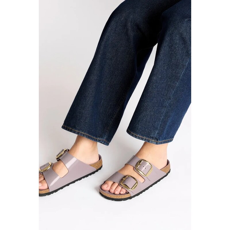 Birkenstock infradito in pelle Arizona Hammered Buckle donna colore violetto 1029762