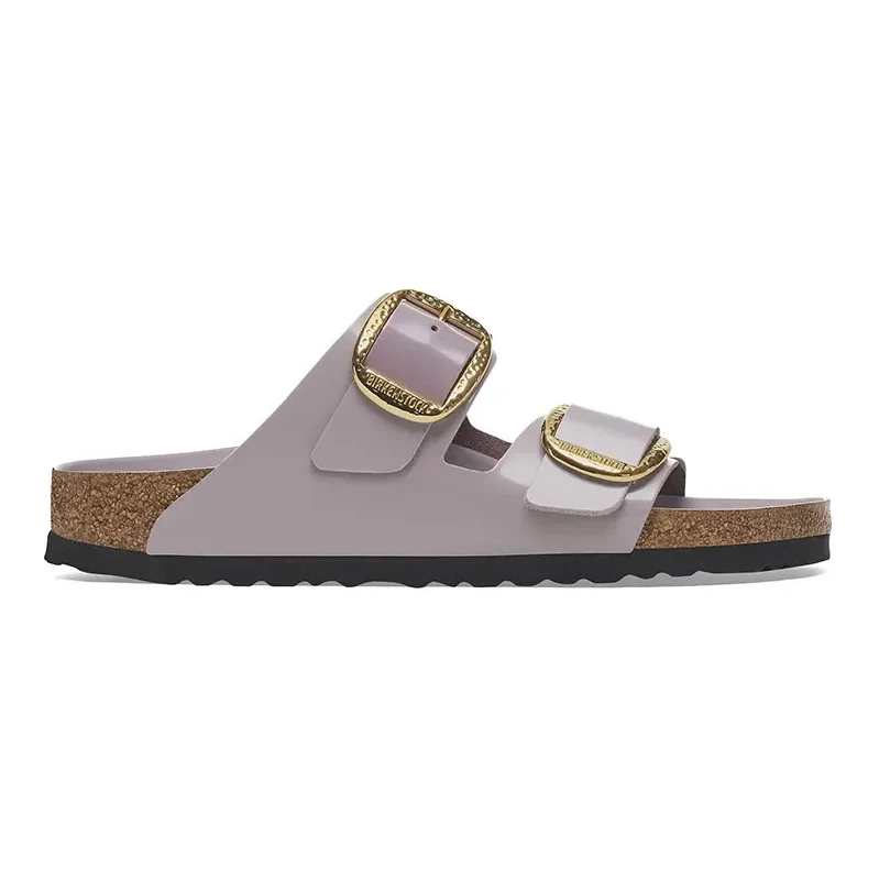 Birkenstock infradito in pelle Arizona Hammered Buckle donna colore violetto 1029762