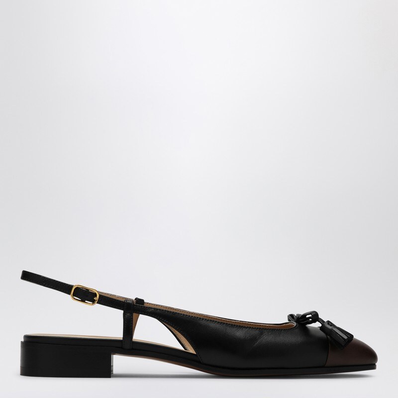 Valentino Garavani Ballerina Slingback Valet Du Roi nera/caffè