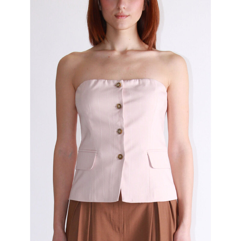 Berna Top Bustier Gessato - Cipria Rosa Woman PE25 promo