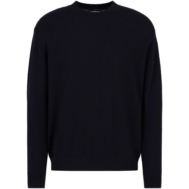 EMPORIO ARMANI Maglione blu motivo chevron