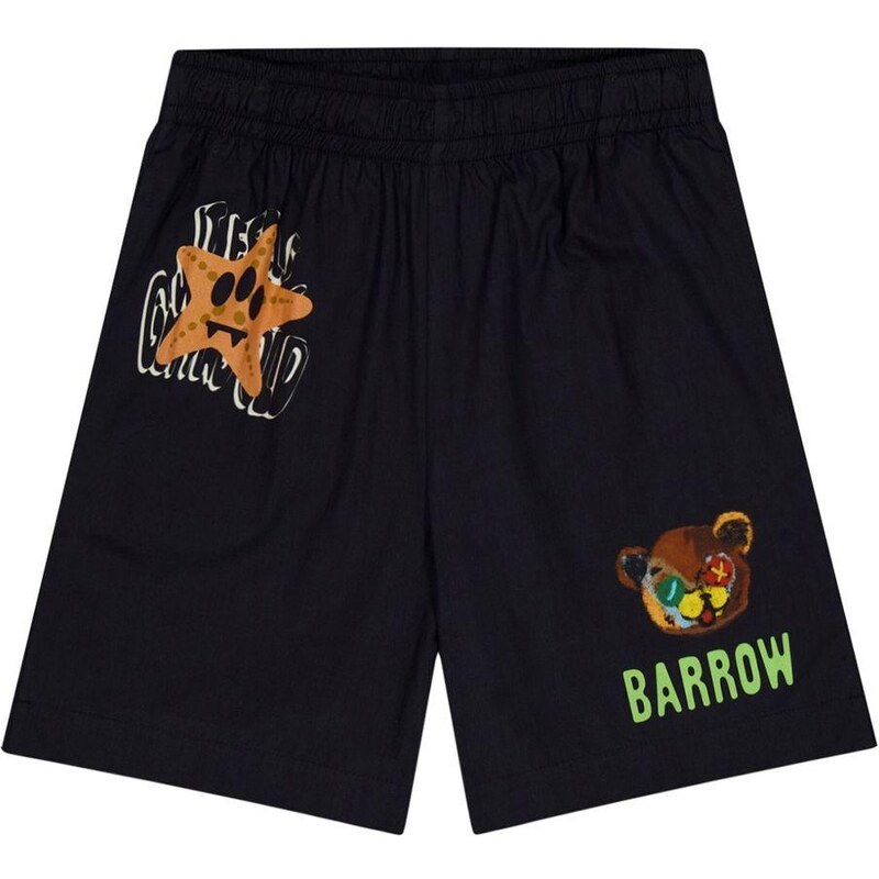BARROW KIDS Bermuda nero con stampe