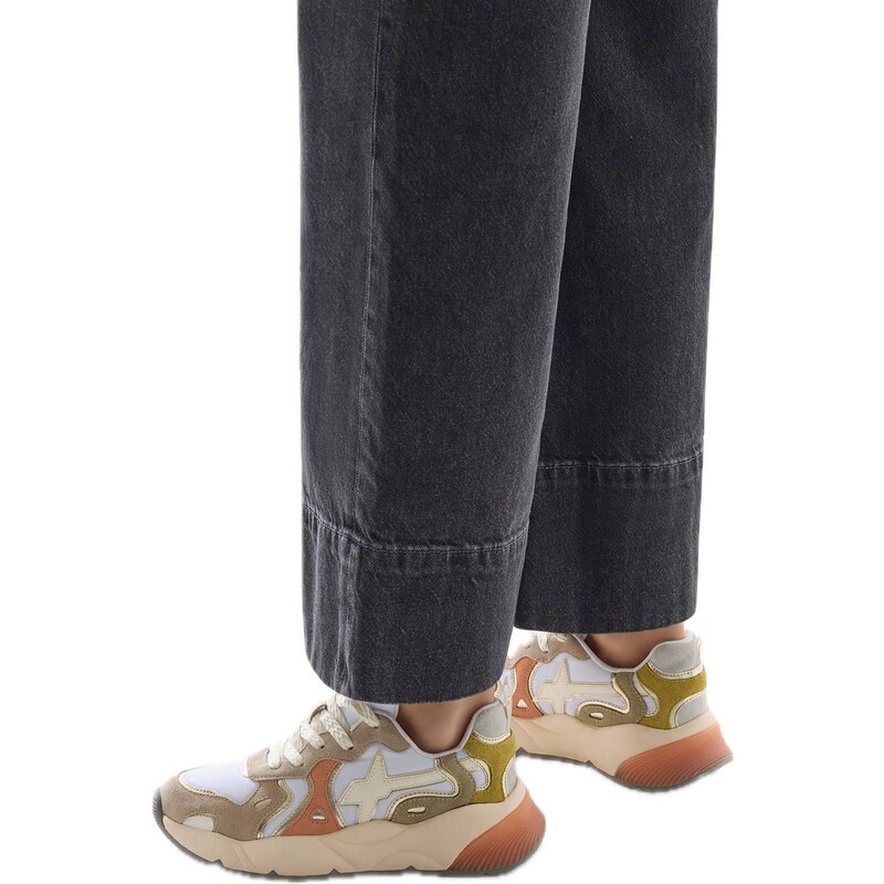 W6yz Sarah W Suede Nylon - Beige Stone Apricot Sneakers Basse Woman PE25 promo