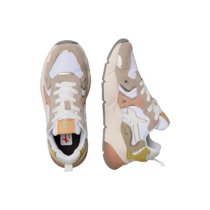W6yz Sarah W Suede Nylon - Beige Stone Apricot Sneakers Basse Woman PE25 promo