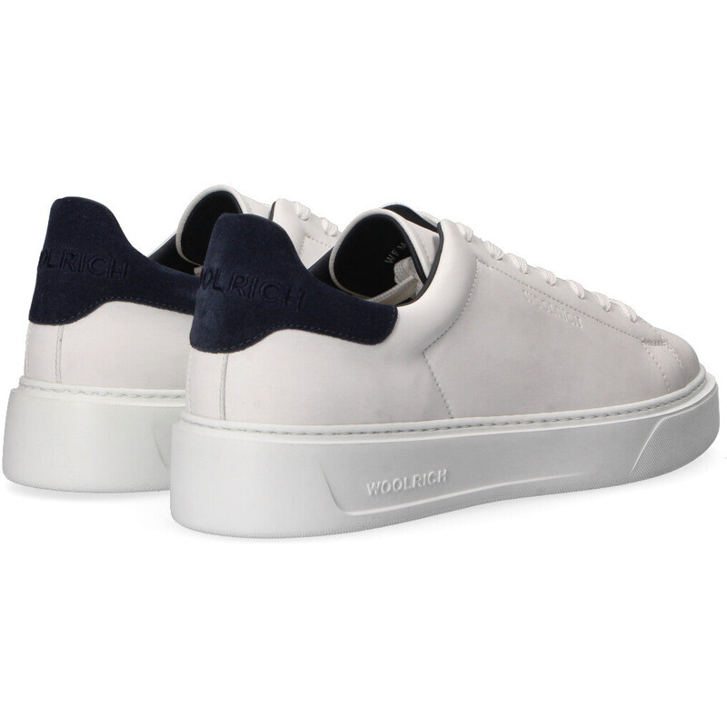 Woolrich sneaker pelle bianca e blu