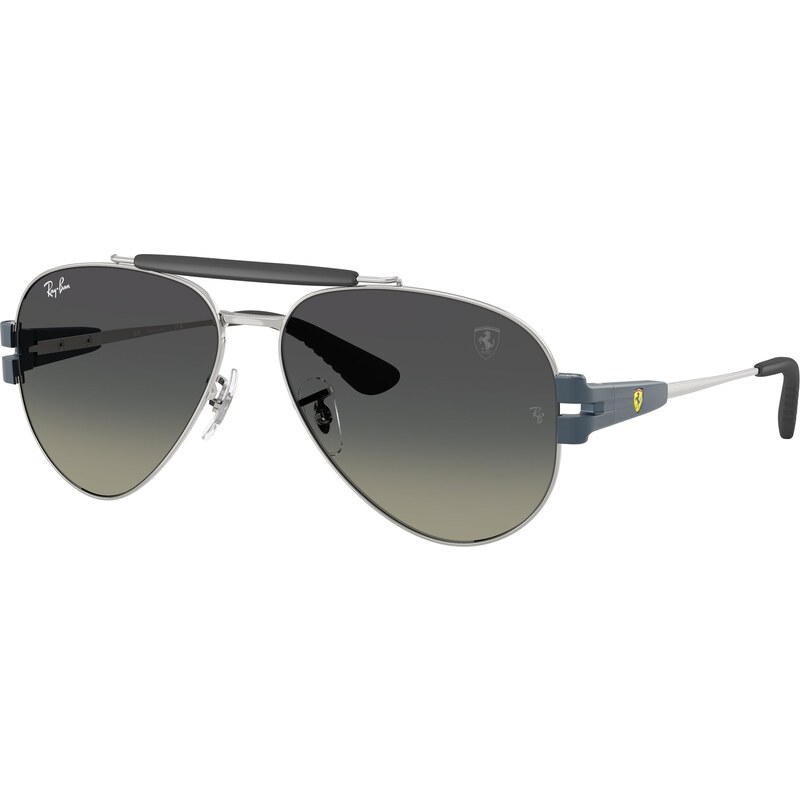 Ray - Ban Unisex RB3762M F12311 Occhiali da sole Metallo Argento Grigio Pantos Normale Sfumato