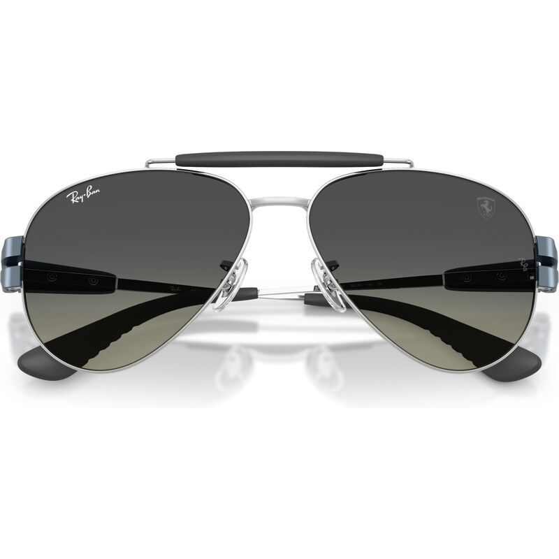 Ray - Ban Unisex RB3762M F12311 Occhiali da sole Metallo Argento Grigio Pantos Normale Sfumato