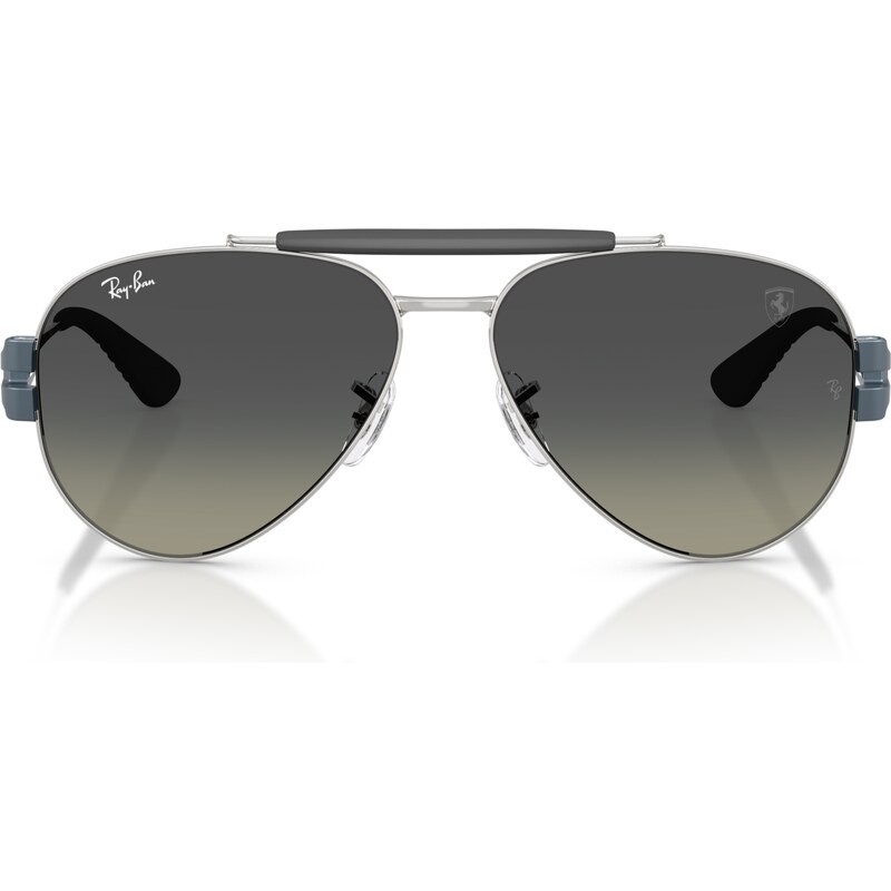 Ray - Ban Unisex RB3762M F12311 Occhiali da sole Metallo Argento Grigio Pantos Normale Sfumato