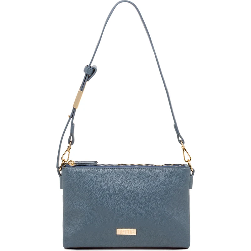 Alldaily Borsa A Tracolla Donna In Pelle Vegana, Marrone, Tripla Zip, Tracolla Larga Regolabile, Organizzata Con Slot