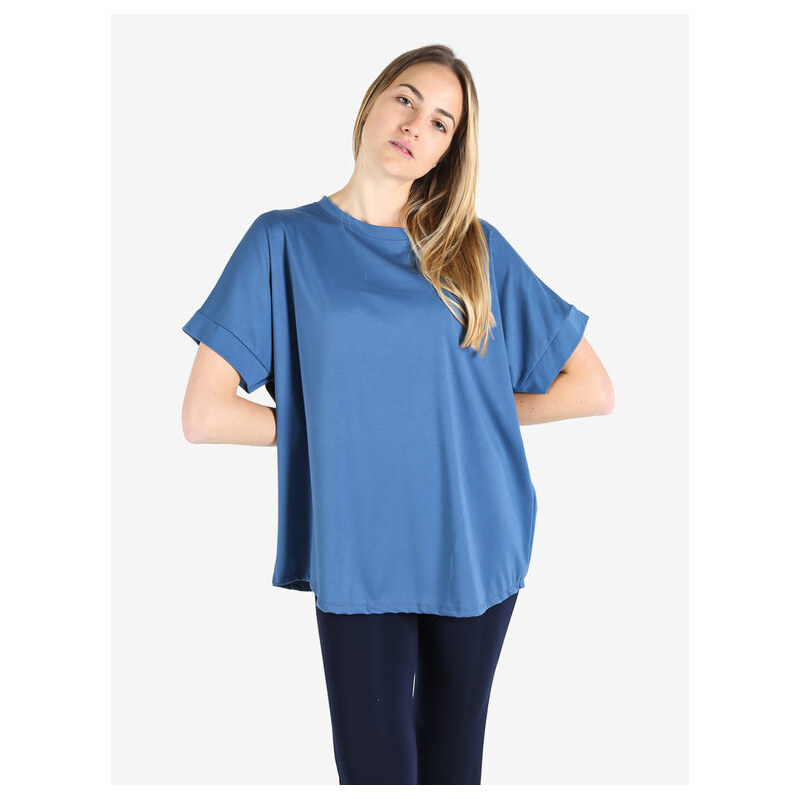 Solada T-shirt Da Donna Oversize Taglie Forti Blu Taglia Unica - Main Image