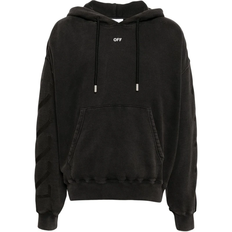 Off-White St. Matthew Over Cotton Hoodie Sweatshirt - Stileo.it