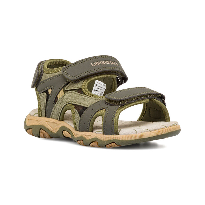 Sandali Verdi da Bambino con chiusura a strappo Lumberjack