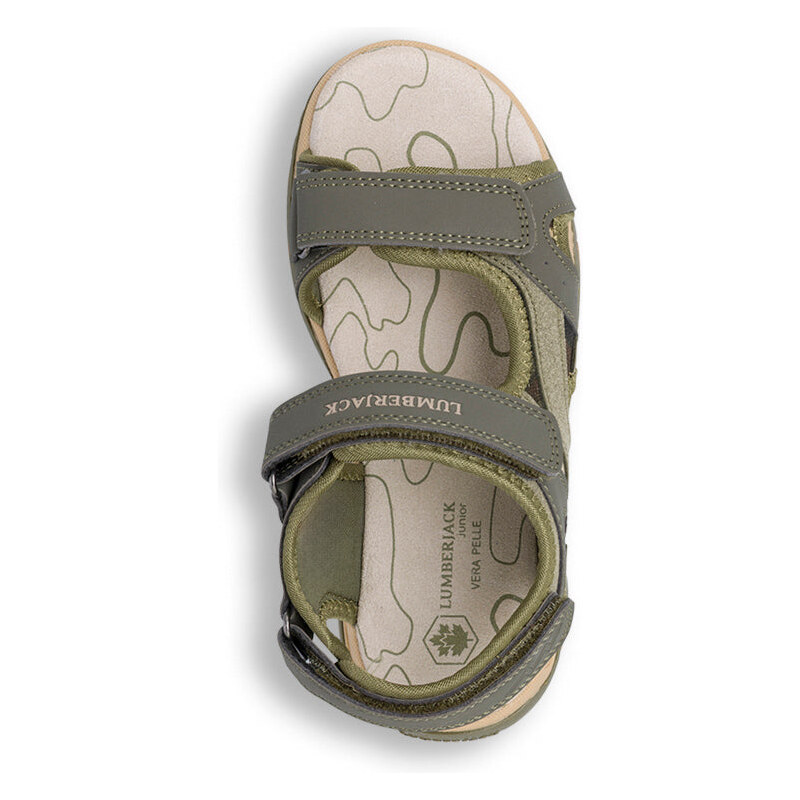 Sandali Verdi da Bambino con chiusura a strappo Lumberjack