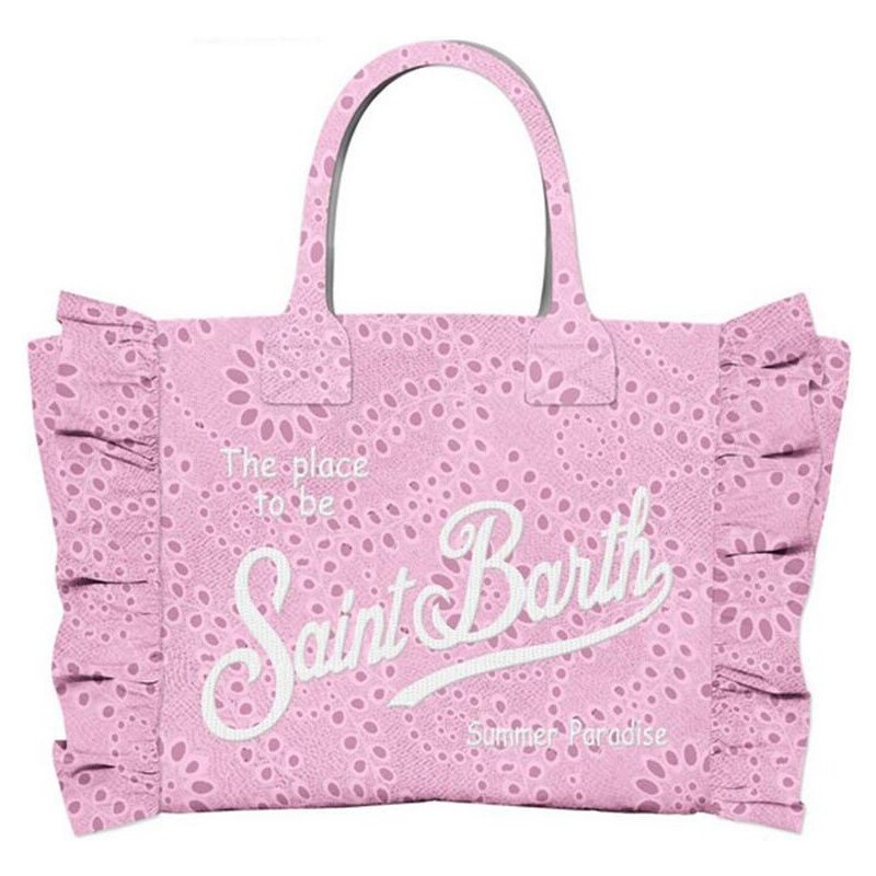 MC2 SAINT BARTH KIDS Borsa vanity mini rosa in pizzo san gallo
