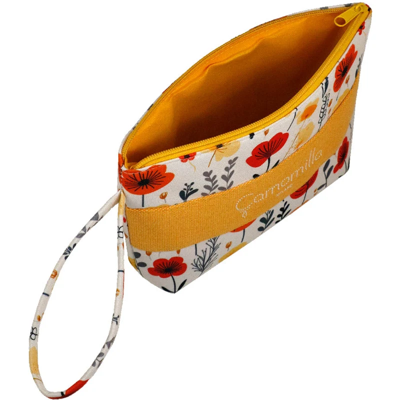 Pochette gialla con stampa fiori da Donna Camomilla Milano