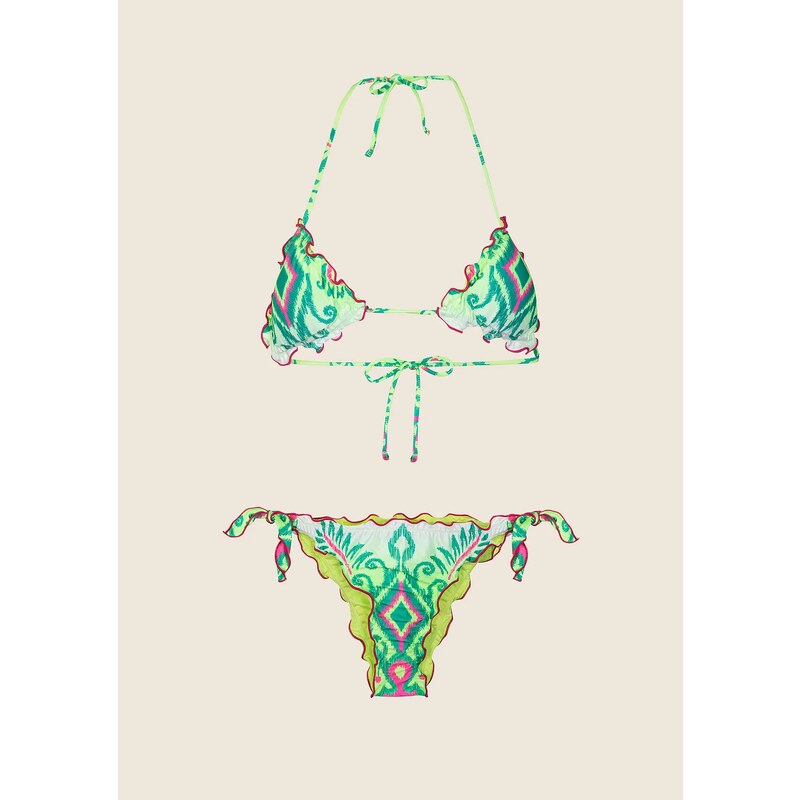Effek Bikini Triangolo con Slip Regolabile multic
