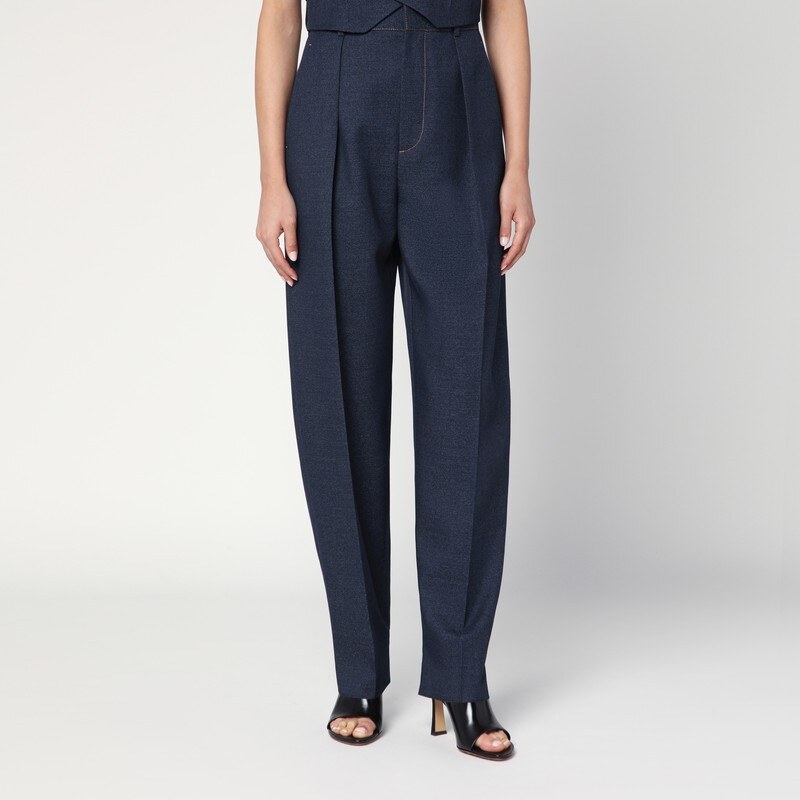 Bottega Veneta Pantaloni Dark indigo in lana mélange