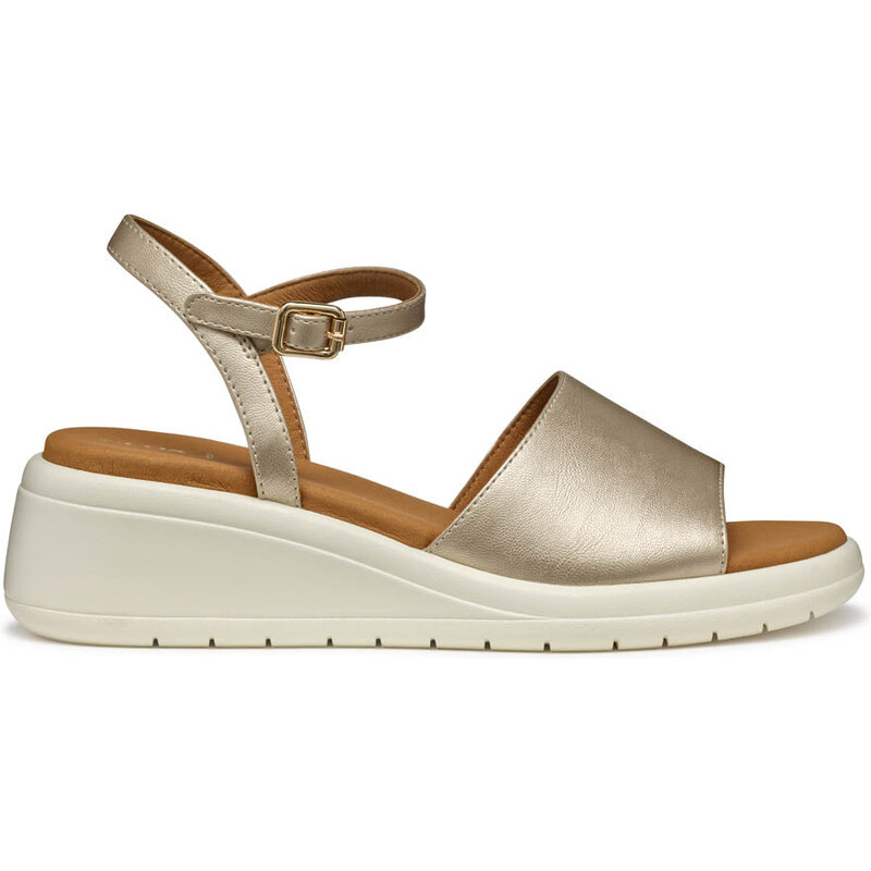 Sandali oro da Donna con zeppa e cinturino alla caviglia Geox