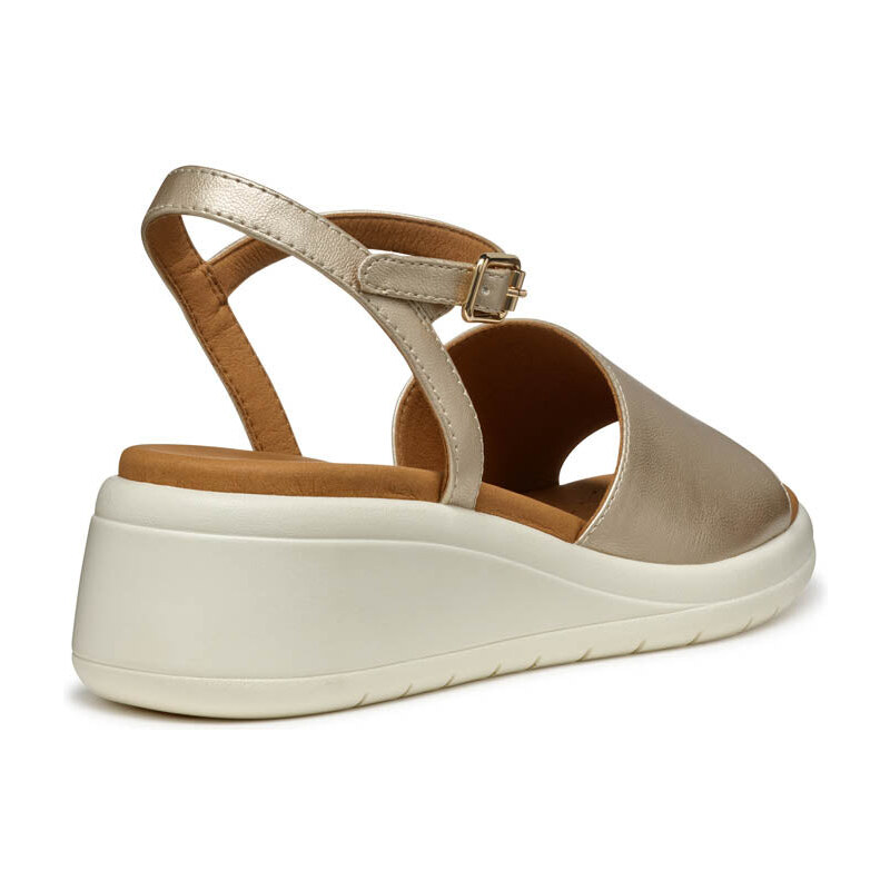 Sandali oro da Donna con zeppa e cinturino alla caviglia Geox