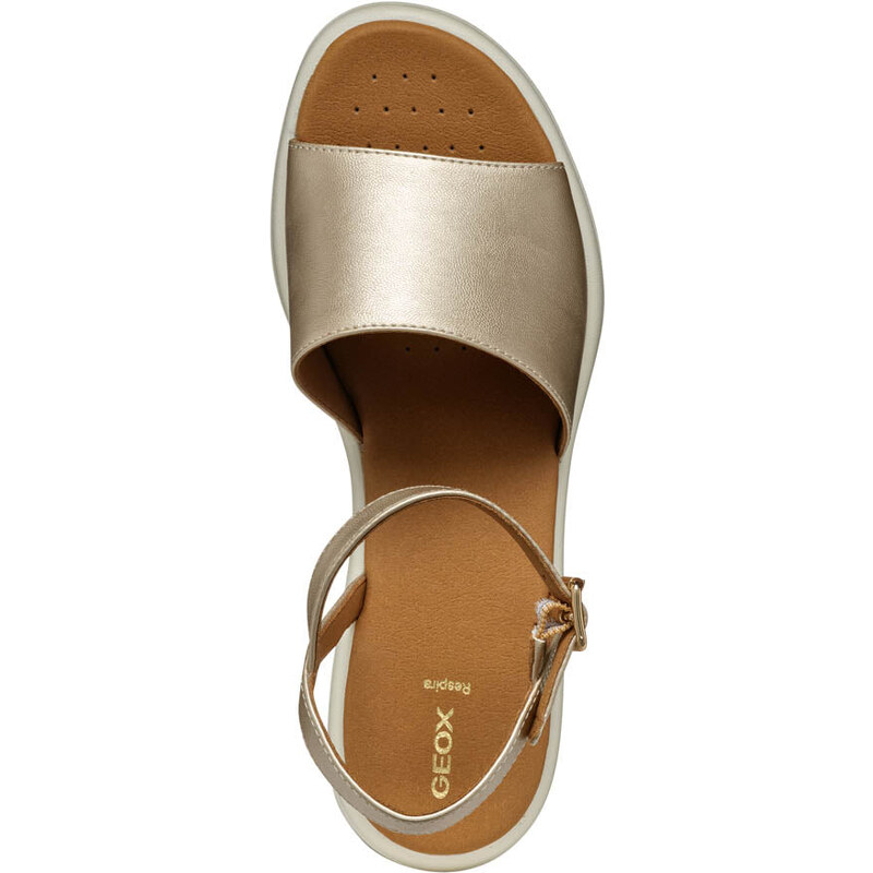 Sandali oro da Donna con zeppa e cinturino alla caviglia Geox