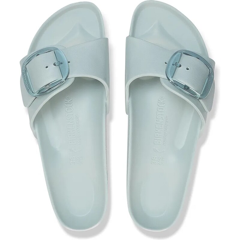 Birkenstock ciabatte slide Madrid Big Buckle EVA donna colore turchese 1029614
