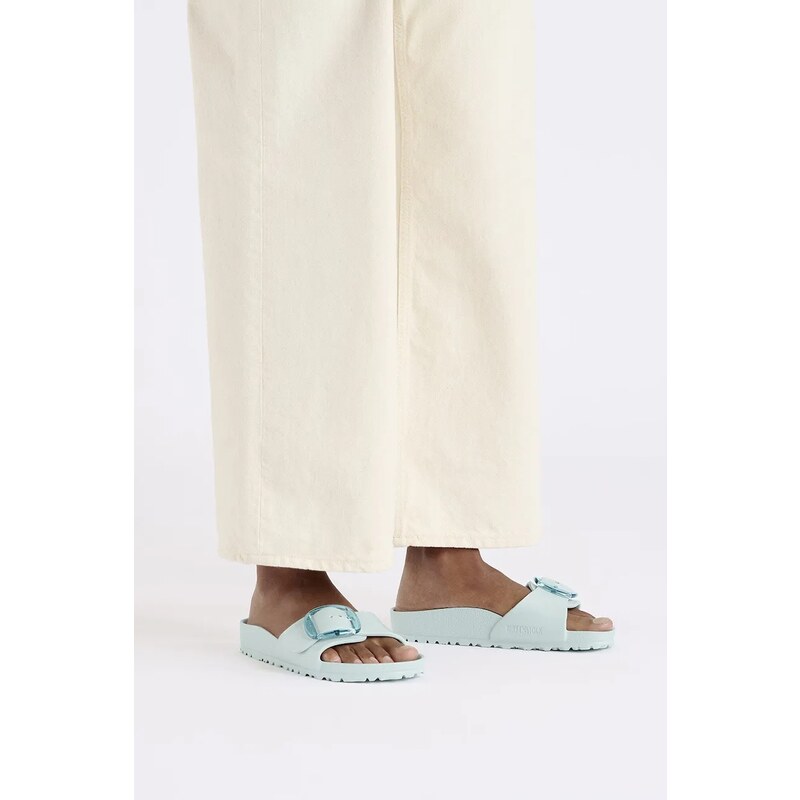 Birkenstock ciabatte slide Madrid Big Buckle EVA donna colore turchese 1029614