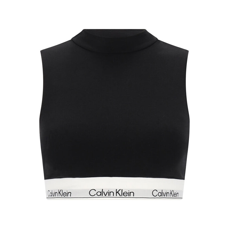 Calvin Klein Lightly Lined Mockneck Bralette - Black Top Woman AI25