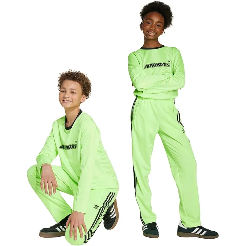 adidas Originals pantaloni tuta bambino/a colore verde con applicazione  JV8591