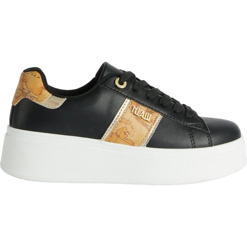 Baskets (sneakers) Alviero Martini Pour Femme - Modèle GG.0004, Cuir Verni Noir, Taille 37, Occasion Comme Neuves