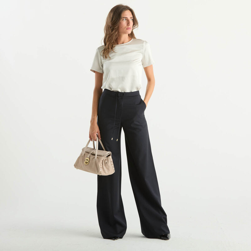 Maxmara blusa in maglia girocollo beige