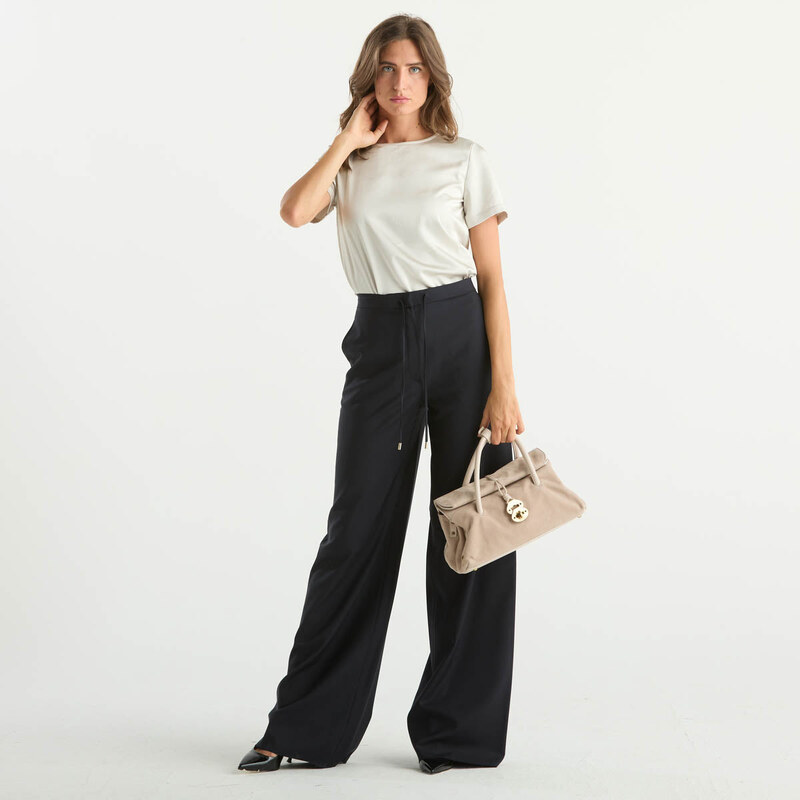 Maxmara blusa in maglia girocollo beige