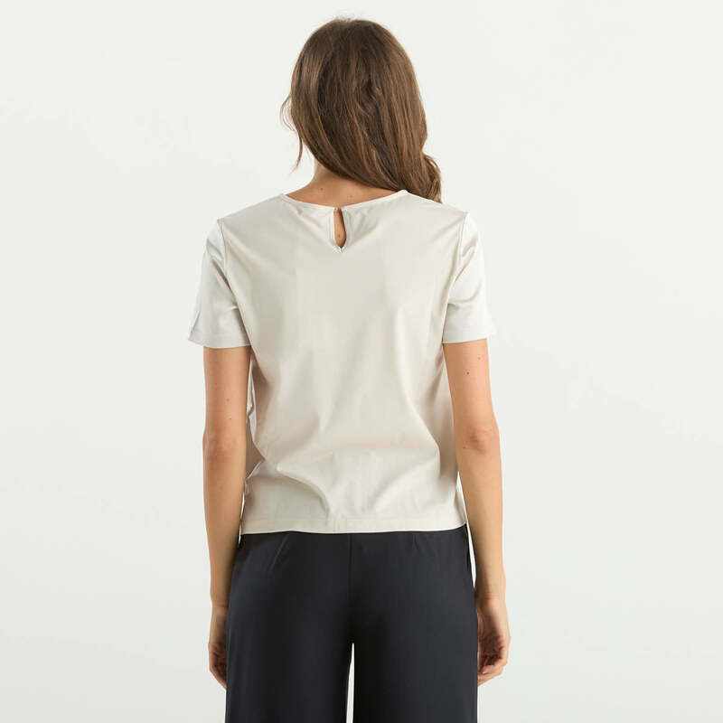 Maxmara blusa in maglia girocollo beige
