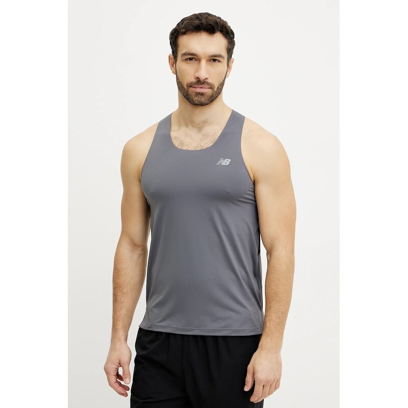 New Balance maglietta da corsa Race Day colore grigio MT43512GT