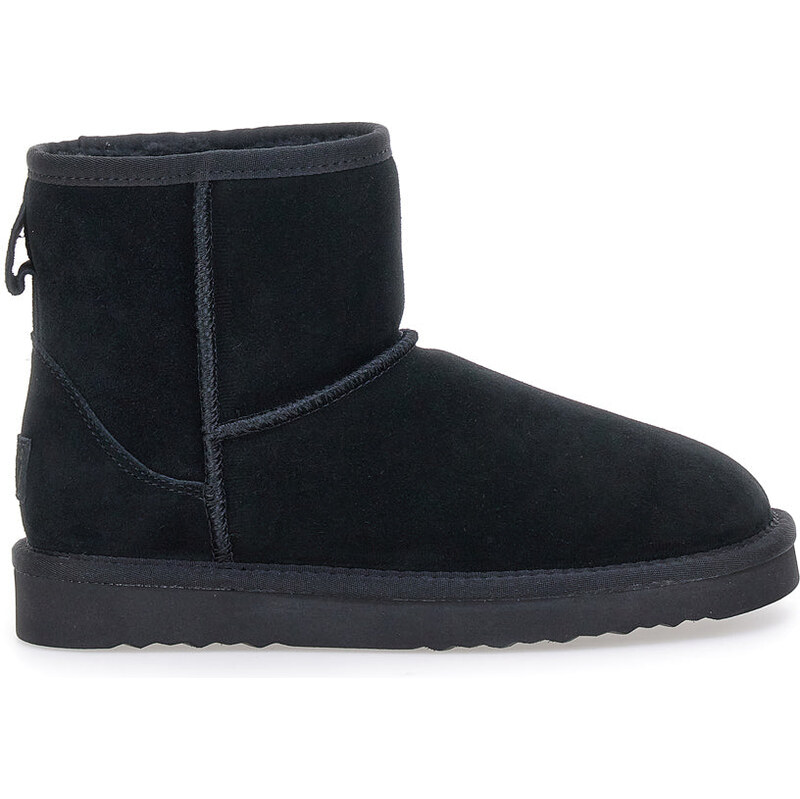 Stivaletti neri in vera pelle con pelo interno stile pantofola Pittarello wow 3551