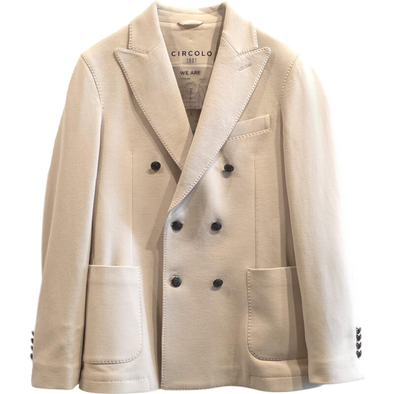 Veste Velours Côtelé (corduroy) Double Boutonnage Homme CIRCOLO 1901 - Beige - Composition 80% Coton 20% Polyester - Neuf Avec étiquettes