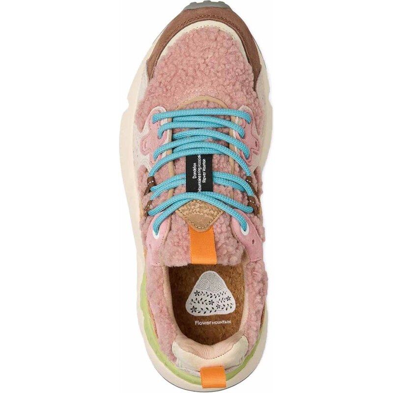 FLOWER MOUNTAIN Scarpe Unisex Yamano 3 | Sneaker In Pelle Scamosciata, Design Stravagante, Suola Grip Per Città E Campagna, Colore Beige