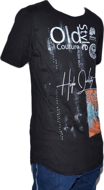Malu Shoes T-Shirt Uomo Girocollo nera Stampa Con Scritta vintage Casual Slim Fit moda uomo