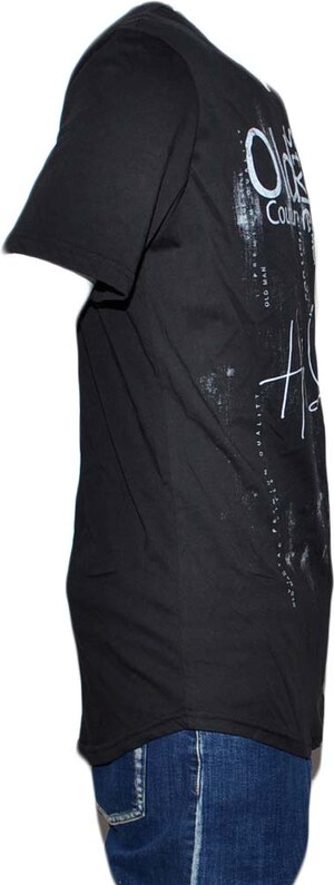 Malu Shoes T-Shirt Uomo Girocollo nera Stampa Con Scritta vintage Casual Slim Fit moda uomo