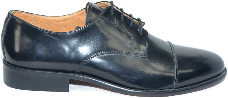 Scarpe Uomo Con Fibbia Eleganti Vera Pelle Nera Opaca Suola Cuoio Con Antiscivolo Handmade In Italy Fibbia Argento