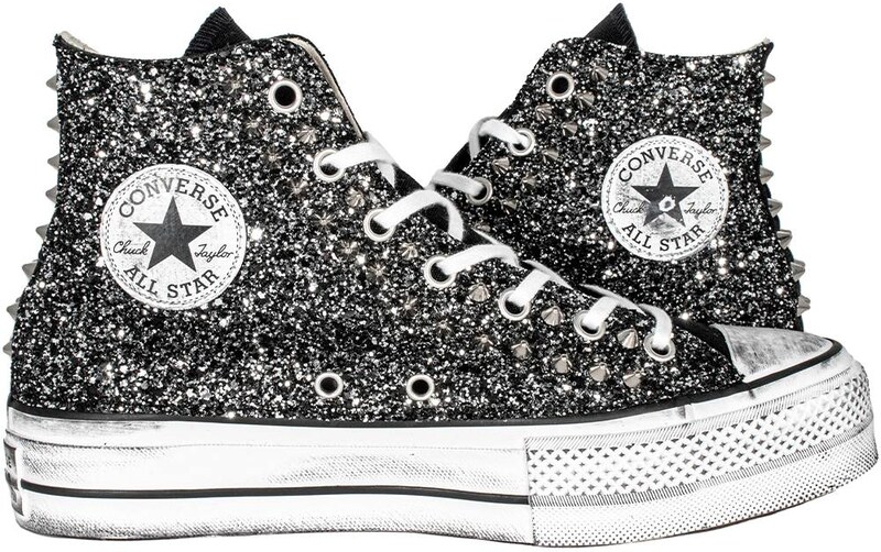 CONVERSE PERSONALIZZATE CONVERSE PLATFORM PERSONALIZZATE NERA KINGSTON