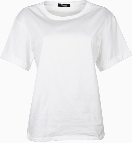 Solada T-shirt Donna Oversize In Cotone Manica Corta Bianco Taglia Unica