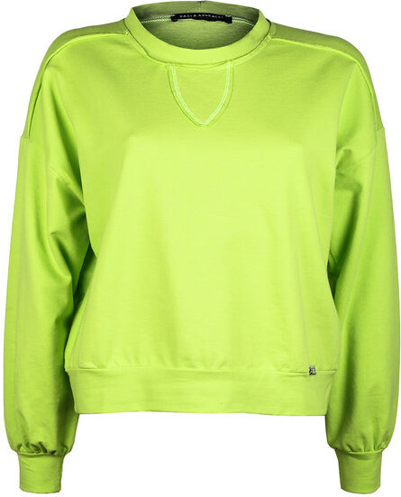 Baci & Abbracci Felpa Cropped In Cotone Sportive Donna Verde Taglia M