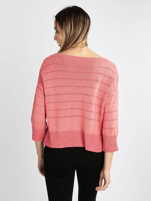 Solada Maglione Donna Oversize In Cotone e Lino Rosso Taglia Unica