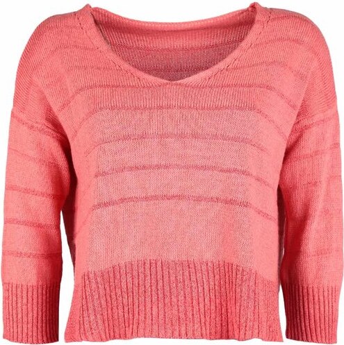 Solada Maglione Donna Oversize In Cotone e Lino Rosso Taglia Unica